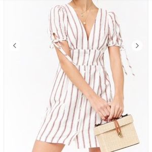 Forever 21 Striped Button-Down Linen Dress